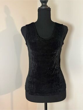 Black Velvet Scoop Neck Women's Tank Top
